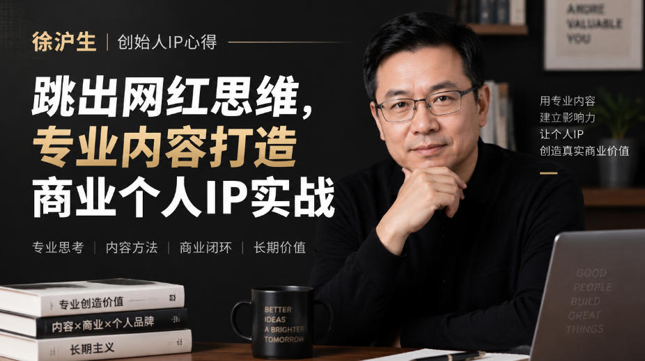 徐沪生创始人IP心得｜跳出网红思维，专业内容打造商业个人IP实战【文档】-HEIXMI（中国站）
