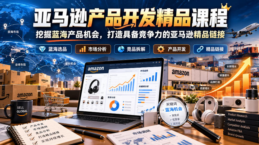 亚马逊产品开发精品课程，挖掘蓝海产品机会，打造具备竞争力的亚马逊精品链接-HEIXMI（中国站）