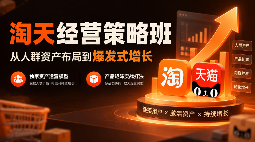 淘天经营策略班，从人群资产布局到爆发式增长，独家资产运营模型，产品矩阵实战打法(更新1019)-HEIXMI（中国站）