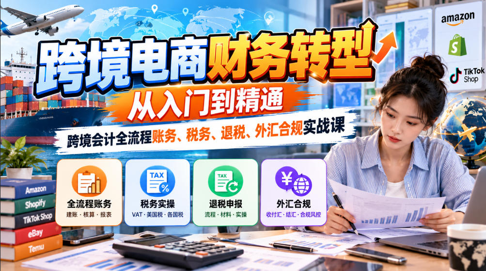 跨境电商财务转型：从入门到精通｜跨境会计全流程账务、税务、退税、外汇合规实战课-HEIXMI（中国站）