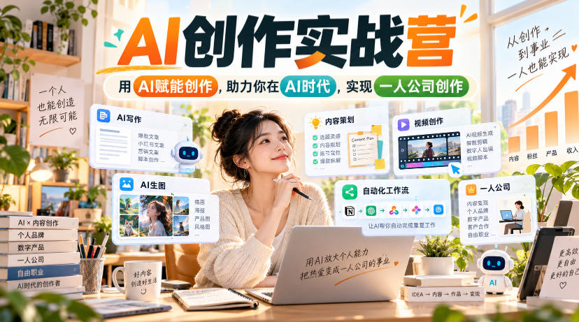 AI创作实战营，用AI赋能创作，助力你在AI时代，实现一人公司创作(更新)-HEIXMI（中国站）