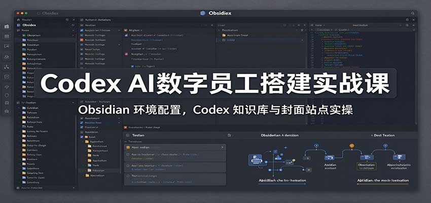 Codex AI数字员工搭建实战课：Obsidian 环境配置，Codex 知识库与封面站点实操-HEIXMI（中国站）