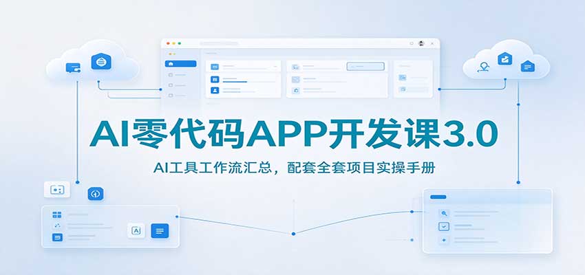 AI零代码APP开发课3.0：AI工具工作流汇总，配套全套项目实操手册-HEIXMI（中国站）