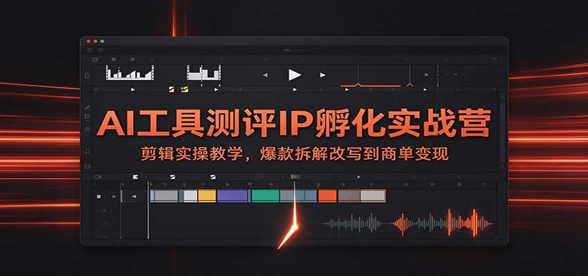 AI工具测评IP孵化实战营：剪辑实操教学，爆款拆解改写到商单变现-HEIXMI（中国站）