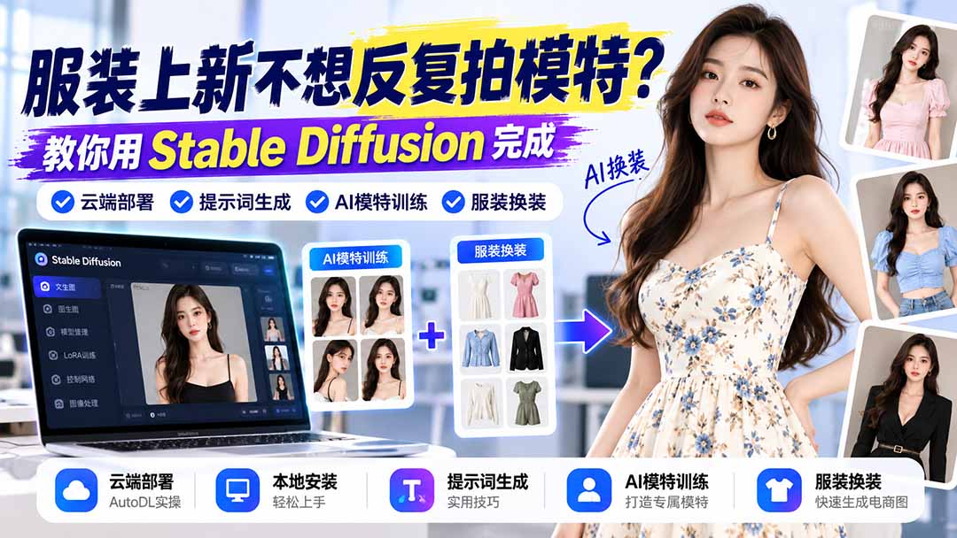 服装上新不想反复拍模特？教你用Stable Diffusion完成云端部署、提示词生成、AI模特训练与换装-HEIXMI（中国站）
