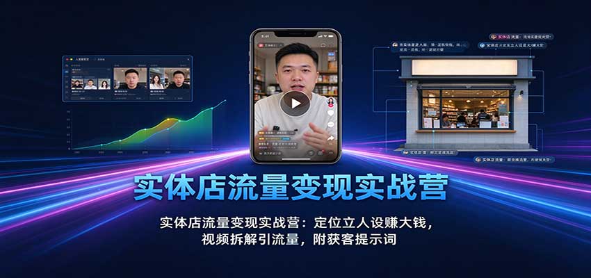 实体店流量变现实战营：定位立人设赚大钱，视频拆解引流量，附获客提示词-HEIXMI（中国站）