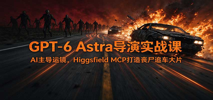 GPT-6 Astra导演实战课：AI主导运镜，Higgsfield MCP打造丧尸追车大片-HEIXMI（中国站）
