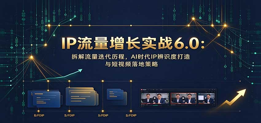 IP流量增长实战6.0：拆解流量迭代历程，AI时代IP辨识度打造与短视频落地策略-HEIXMI（中国站）