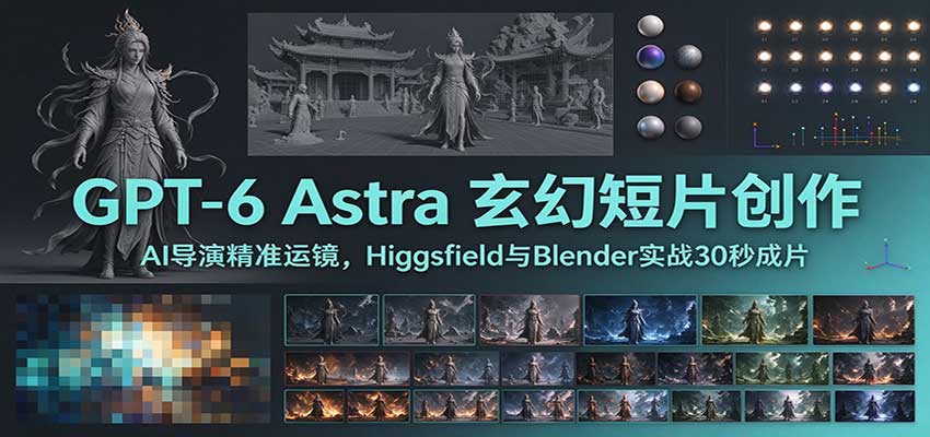 GPT-6 Astra 玄幻短片创作：AI导演精准运镜，Higgsfield与Blender实战30秒成片-HEIXMI（中国站）