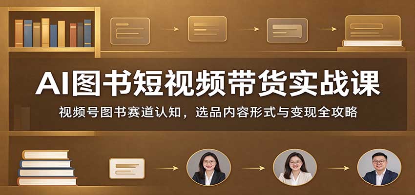 AI图书短视频带货实战课：视频号图书赛道认知，选品内容形式与变现全攻略-HEIXMI（中国站）