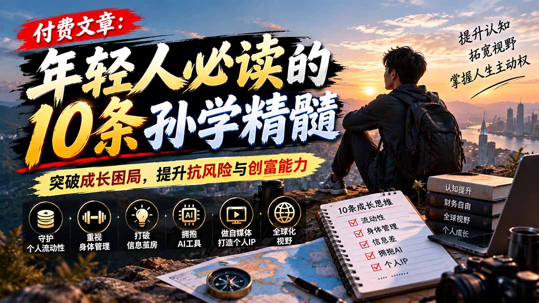 付费文章：年轻人必读的10条孙学精髓，突破成长困局，提升抗风险与创富能力-HEIXMI（中国站）