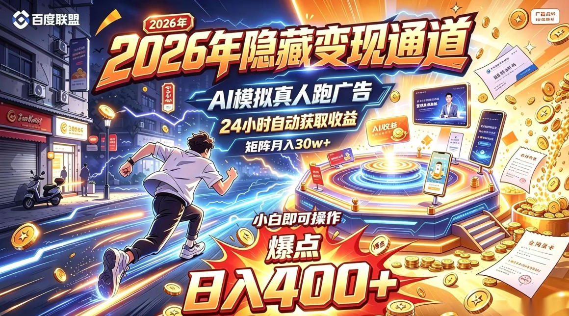 2026年别死磕自媒体，隐藏变现通道，AI模拟真人自动跑广告，小白即可操作，日入400+，矩阵月入可达到30w+【揭秘】-HEIXMI（中国站）