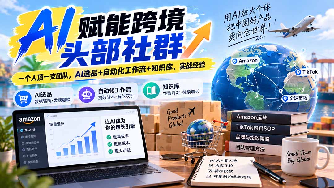 AI赋能跨境头部社群-更新1023：一个人顶一支团队，AI选品+自动化工作流+知识库，实战经验-HEIXMI（中国站）