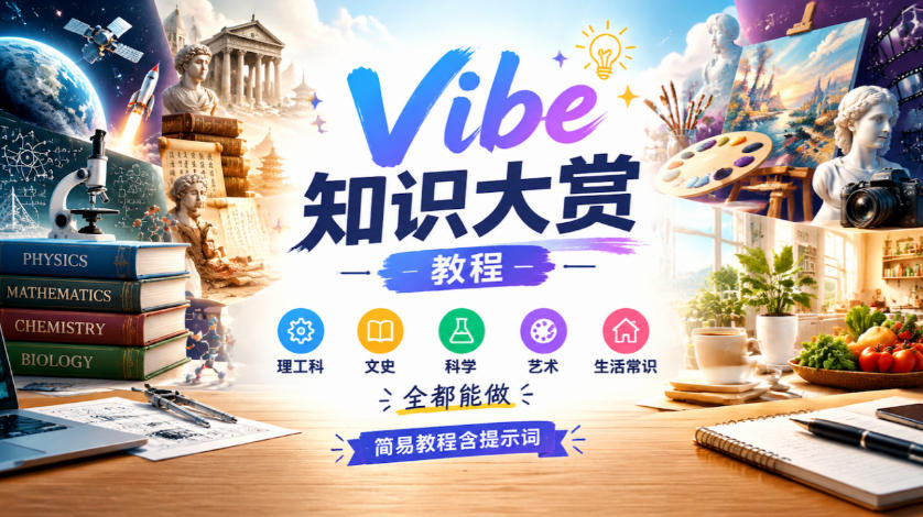 Vibe知识大赏教程，理工科、文史、科学、艺术、生活常识全都能做，简易教程含提示词(更新1025)-HEIXMI（中国站）