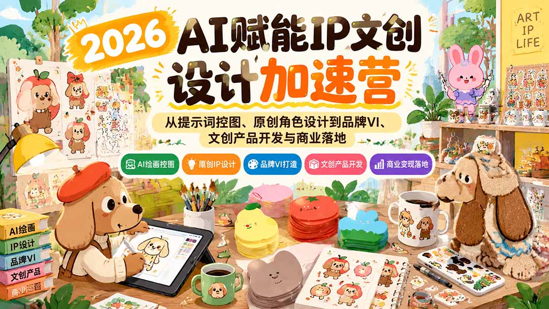 2026AI赋能IP文创设计加速营：从提示词控图、原创角色设计到品牌VI、文创产品开发与商业落地-HEIXMI（中国站）