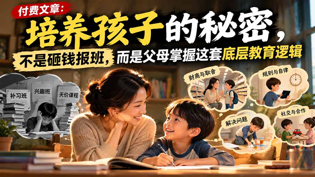 付费文章：培养孩子的秘密，不是砸钱报班，而是父母掌握这套底层教育逻辑-HEIXMI（中国站）