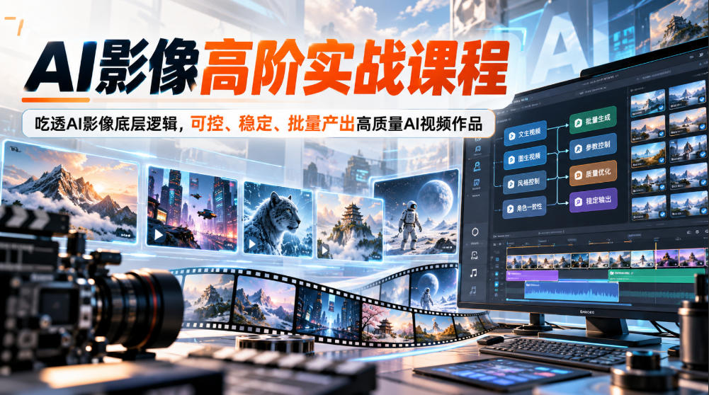 AI影像高阶实战课程，吃透AI影像底层逻辑，可控、稳定、批量产出高质量AI视频作品-HEIXMI（中国站）