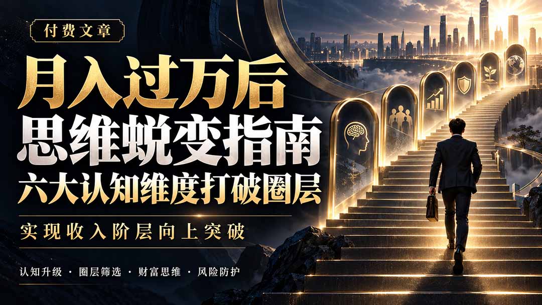 付费文章：月入过万后思维蜕变指南，六大认知维度打破圈层，实现收入阶层向上突破-HEIXMI（中国站）