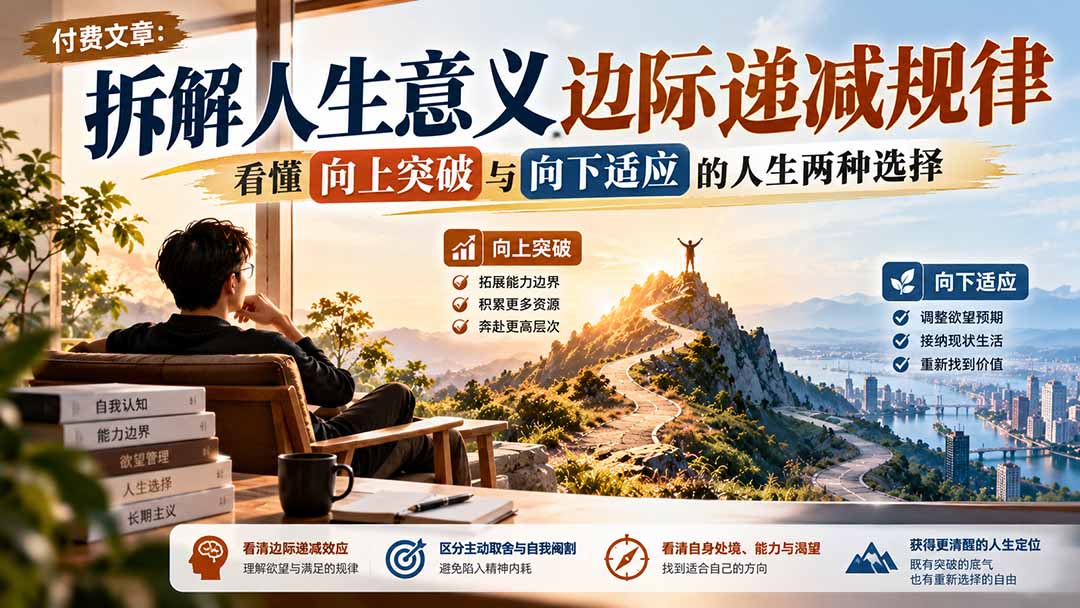 付费文章：拆解人生意义边际递减规律，看懂向上突破与向下适应的人生两种选择-HEIXMI（中国站）