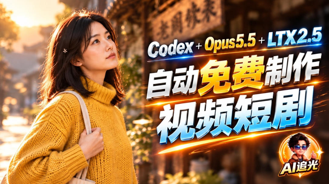 【无水印】Codex出图+免费LTX-2.5生成视频，Claude Opus 5.5全自动剪出1分钟情感短剧《停了的表》-HEIXMI（中国站）