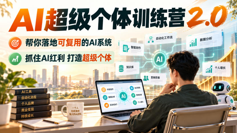 AI超级个体训练营2.0，帮你落地可复用的AI系统，抓住AI红利打造超级个体-HEIXMI（中国站）