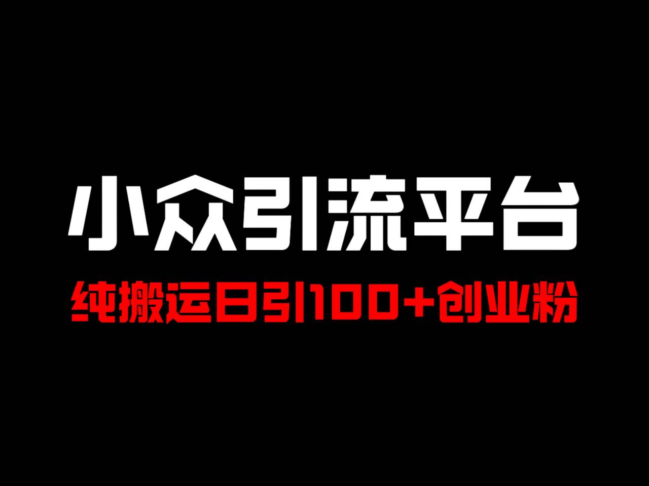 冷门引流平台，纯搬运日引100+高质量年轻创业粉！-HEIXMI（中国站）