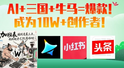 AI+三国+牛马=爆款！成为10W+创作者-HEIXMI（中国站）