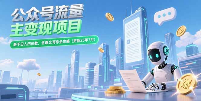 公众号流量主变现项目，新手日入四位数，含爆文写作全攻略(更新25年7月-HEIXMI（中国站）