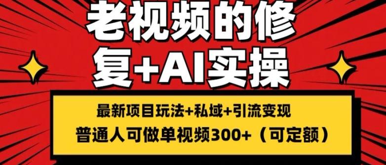 修复老视频的玩法，搬砖+引流的变现(可持久)，单条收益300+【揭秘】-HEIXMI（中国站）