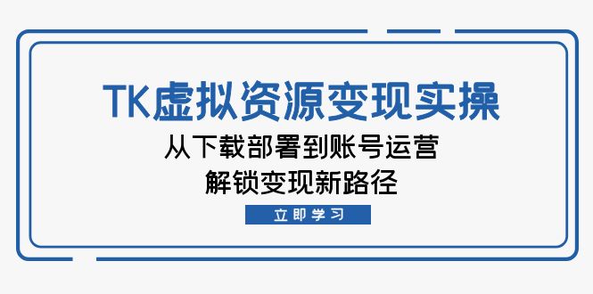 TK虚拟资料变现实操：从下载部署到账号运营，解锁变现新路径-HEIXMI（中国站）
