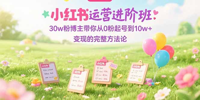 小红书运营进阶班：30w粉博主带你从0粉起号到10w+变现的完整方法论-HEIXMI（中国站）