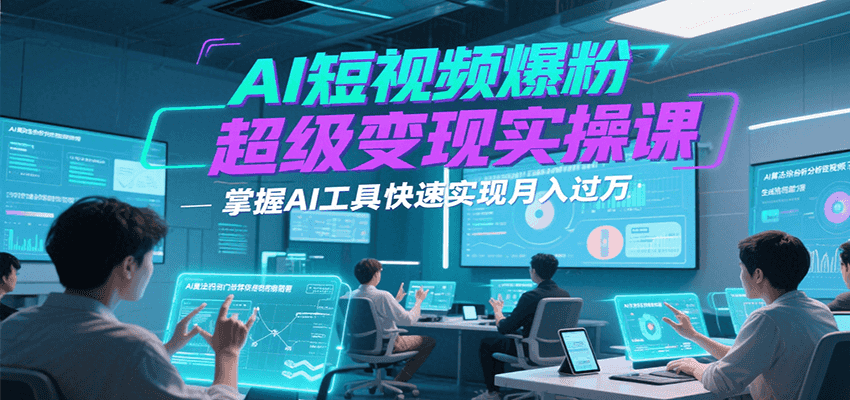 AI短视频爆粉超级变现实操课，掌握AI工具快速实现月入过万-HEIXMI（中国站）