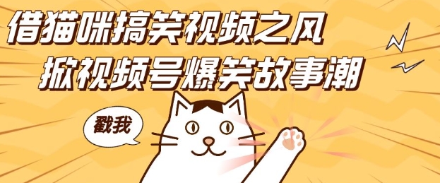 借猫咪搞笑视频之风，掀视频号爆笑故事潮，轻松日入四位数，无门槛快速入门!-HEIXMI（中国站）
