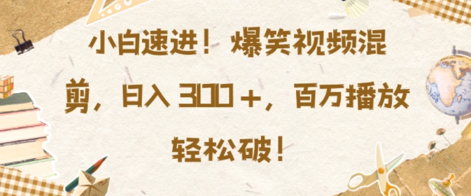 小白速进，爆笑视频混剪，日入3张，百万播放轻松破【揭秘】-HEIXMI（中国站）