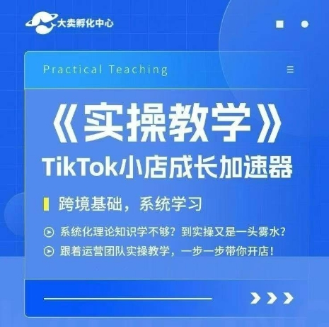 大卖家孵化中心TikTok实操课，TikTok小店成长加速器，跨境基础系统学习，一步一步带你开店-HEIXMI（中国站）