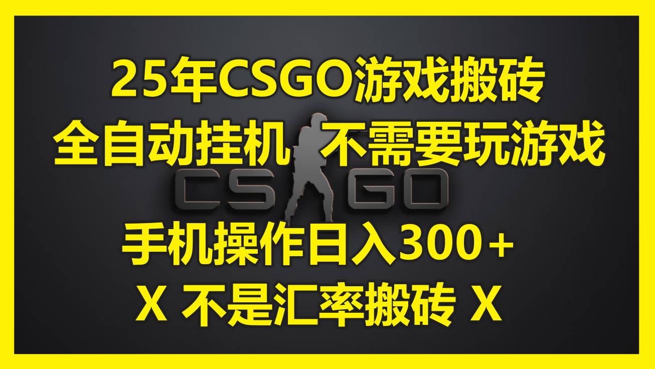 25年CSGO游戏搬砖，全自动挂机，不需要玩游戏，手机操作日入300+。(不... - HEIXMI（中国站）-HEIXMI（中国站）