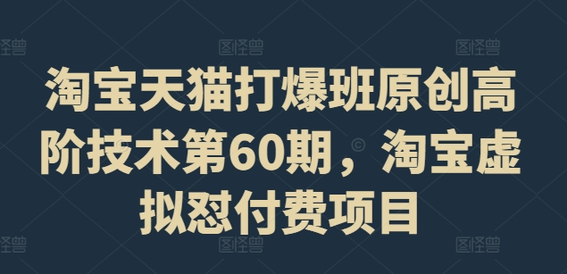 淘宝天猫打爆班原创高阶技术第60期，淘宝虚拟怼付费项目-HEIXMI（中国站）