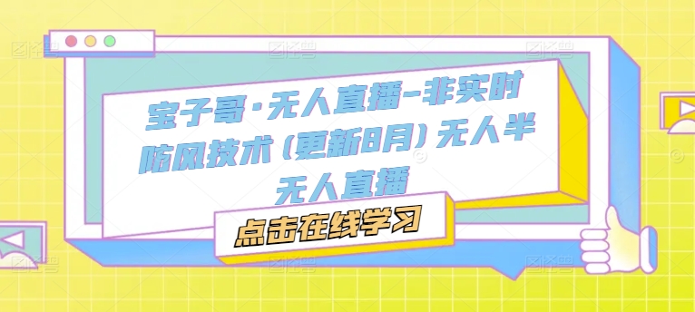 宝子哥·无人直播-非实时防风技术(更新25年6月)无人半无人直播 - HEIXMI（中国站）-HEIXMI（中国站）