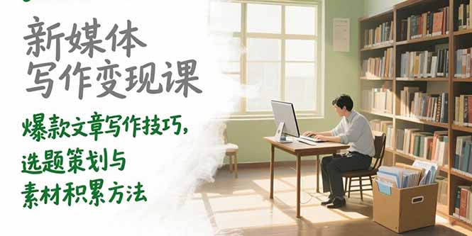 新媒体写作变现课，爆款文章写作技巧，选题策划与素材积累方法-HEIXMI（中国站）