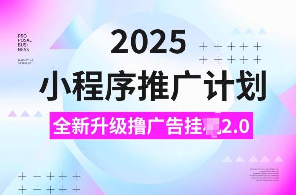 2025小程序推广计划，撸广告挂JI3.0玩法，日均5张【揭秘】-HEIXMI（中国站）