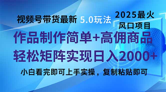 视频号带货最新5.0玩法，作品制作简单，当天起号，复制粘贴，轻松矩阵…-HEIXMI（中国站）
