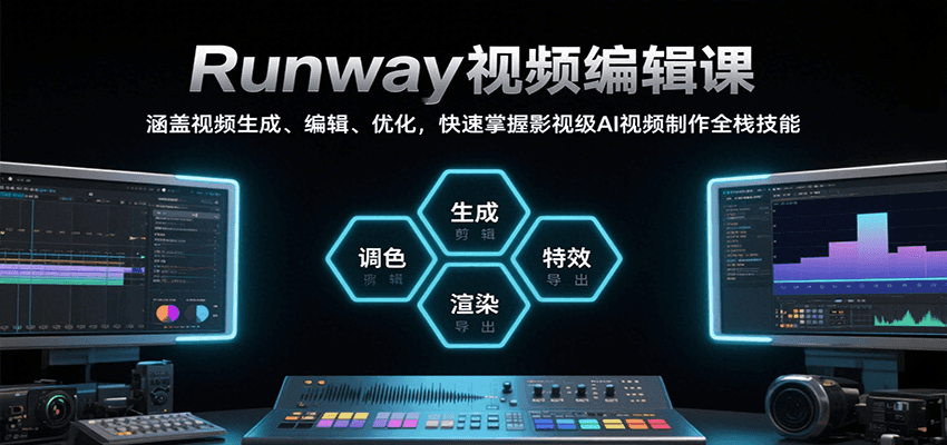 Runway视频编辑课，涵盖视频生成、编辑、优化，快速掌握影视级AI视频制作全栈技能-HEIXMI（中国站）