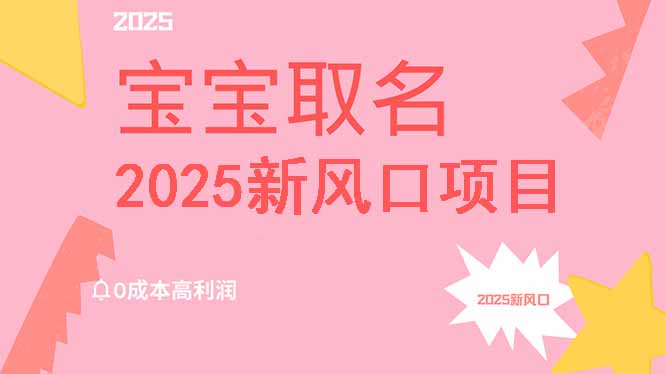2025新风口项目宝宝取名，0成本高利润，附保姆级教程，月入过万不是梦-HEIXMI（中国站）