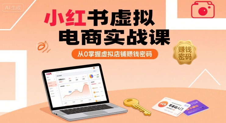 小红书虚拟电商实战课，从0掌握虚拟店铺賺钱密码(更新)-HEIXMI（中国站）