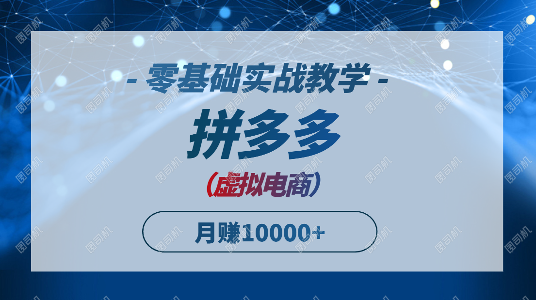 拼多多虚拟电商，零基础实战教学，快速打爆商品，新手也能月入10000+ - HEIXMI（中国站）-HEIXMI（中国站）