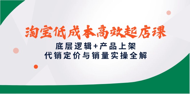 淘宝低成本高效起店课，底层逻辑+产品上架，代销定价与销量实操全解 - HEIXMI（中国站）-HEIXMI（中国站）