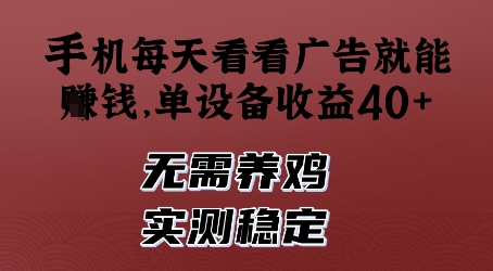 手机每天看看广告就能挣钱，单设备收益40+，无需养鸡，实测稳定【揭秘】-HEIXMI（中国站）