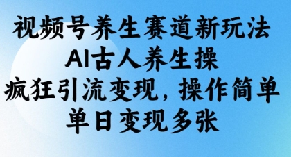 视频号养生赛道新玩法，AI古人养生操，疯狂引流变现，操作简单，单日变现多张-HEIXMI（中国站）