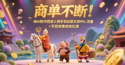 商单不断！纯AI制作西游人物羊毛毡版文旅MV，流量+节目效果统统拉满 - HEIXMI（中国站）-HEIXMI（中国站）