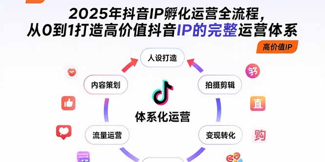 2025年抖音IP孵化运营全流程，从0到1打造高价值抖音IP的完整运营体系-HEIXMI（中国站）